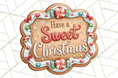 Gingerbread Christmas Signs PNG, Cute Christmas Sayings Product Image 4