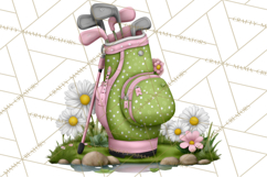 Whimsical Country Club Golf Clipart Argyle PNG Product Image 3