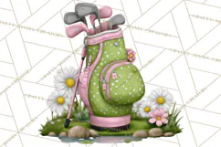 Whimsical Country Club Golf Clipart Argyle PNG Product Image 3