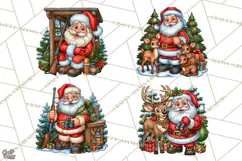 Christmas Hunting Clipart Santa Deer PNG Product Image 1