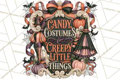 Retro Halloween Sign Clipart PNG Product Image 4