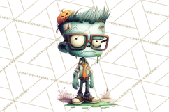 Cute Halloween Zombie Clipart PNG Product Image 4