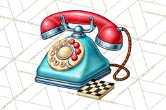 Retro Diner Clipart PNG 1950s Vintage Food Jukebox Product Image 5