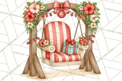 Tropical Christmas Beach Clipart PNG, Christmas Beach Decor Product Image 5