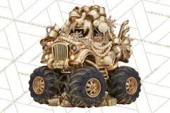 Christmas Monster Truck Clipart PNG Product Image 5
