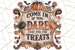 Retro Halloween Sign Clipart PNG Product Image 5