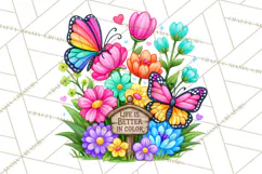 Colorful Butterfly Inspirational Clipart PNG, Floral Png Product Image 5