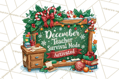 Christmas Teacher Chalkboard Quote PNG Product Image 3