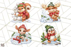 Let It Snow Christmas Winter Clipart PNG Product Image 1