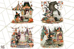 Vintage Halloween Scenes PNG, Halloween Magic Clipart Product Image 1