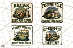 Vintage Man Cave Funny Clipart, Beer Png, Hunting, Bar Sign Product Image 1