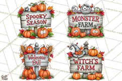 Halloween Farmhouse Buildings Clipart, Halloween Farmhouse Product Image 1