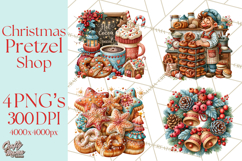 Christmas Pretzel Bakery Clipart PNG Food Elements Product Image 1