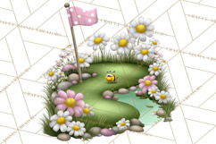 Whimsical Country Club Golf Clipart Argyle PNG Product Image 5