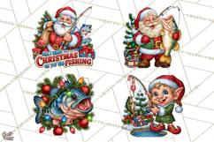 Christmas Fishing Clipart PNG Product Image 1