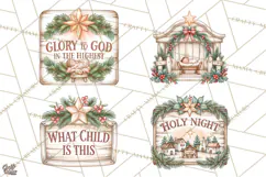 Religious Christmas Sign Clipart PNG | Nativity Designs Product Image 1