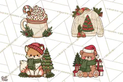 Cozy Christmas Clipart PNG, Cute Holiday Christmas Designs Product Image 1