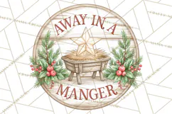 Religious Christmas Nativity Round Sign Clipart PNG Product Image 2