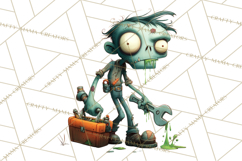 Cute Halloween Zombie Clipart PNG Product Image 5