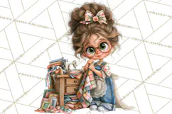 Patchwork Village Clipart PNG, Quilting Seamstress Quilt Product Image 2