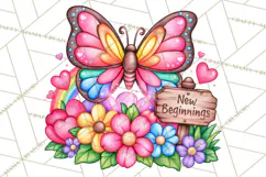 Colorful Butterfly Inspirational Clipart PNG, Floral Png Product Image 2