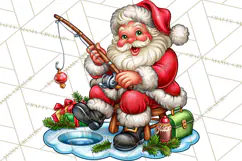Christmas Fishing Clipart PNG Product Image 3