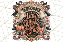 Retro Halloween Sign Clipart PNG Product Image 2