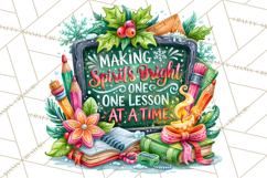 Christmas Teacher Chalkboard Quote PNG Product Image 3