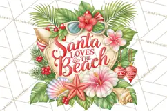 Tropical Christmas Beach Signs PNG, Christmas Quotes, Beach Product Image 2
