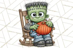 Halloween Farmhouse Monsters Clipart, Cute Halloween Farm Product Image 2