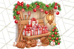 Christmas Baseball Clipart PNG Product Image 2