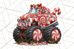 Christmas Monster Truck Clipart PNG Product Image 2