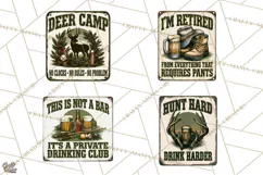 Vintage Man Cave Funny Clipart, Beer Png, Hunting, Bar Sign Product Image 1