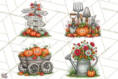 Halloween Farmhouse Buildings Clipart, Halloween Farmhouse Product Image 1