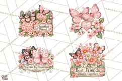 Friendship Butterfly Clipart PNG | Inspirational Quotes Product Image 1
