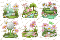 Whimsical Country Club Golf Clipart Argyle PNG Product Image 2