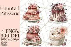 Haunted Patisserie PNG Clipart, Elegant Halloween Desserts Product Image 1