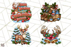 Christmas Hunting Clipart Santa Deer PNG Product Image 1