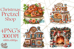 Christmas Pretzel Bakery Clipart PNG Food Elements Product Image 1