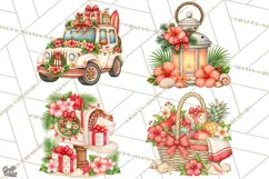 Tropical Christmas Beach Clipart PNG, Christmas Beach Decor Product Image 1