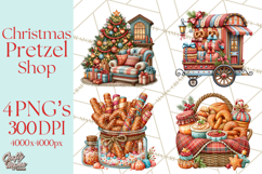 Christmas Pretzel Bakery Clipart PNG Food Elements Product Image 1