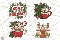 Cozy Christmas Clipart PNG, Cute Holiday Christmas Designs Product Image 1