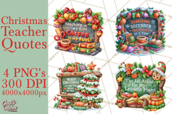 Christmas Teacher Chalkboard Quote PNG Product Image 1
