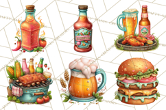 Girls Back Yard Barbecue Girly Grilling BBQ Clipart Product Image 3