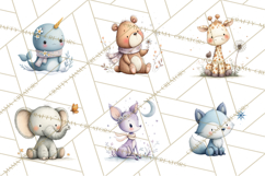 Whimsical Watercolor Woodland Animal Clipart PNG Product Image 3