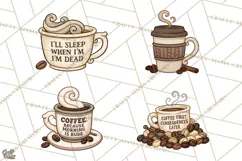 Sarcastic Coffee Clipart, Funny Coffee PNG Product Image 1