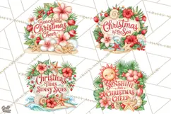Tropical Christmas Beach Signs PNG, Christmas Quotes, Beach Product Image 1