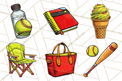 Softball Mom PNG, Softball Clipart, Softball Mama Designs Product Image 3