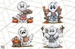 Halloween Farmhouse Monsters Clipart, Cute Halloween Farm Product Image 1
