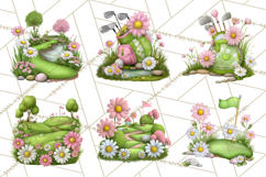 Whimsical Country Club Golf Clipart Argyle PNG Product Image 4